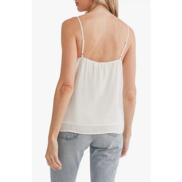 💕LUSH💕 Lace Trim V-Neck Camisole ~ White Ivory L NWT - Picture 3 of 9